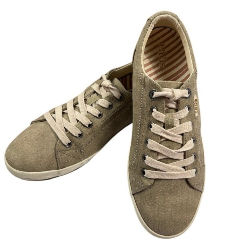 Taos Star Olive Green Canvas Lace Up Sneakers Womens 9.5 STA-12844